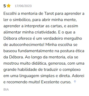 Avaliação de aluno na Hotmart