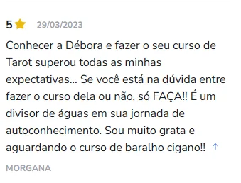 Avaliação de aluno na Hotmart