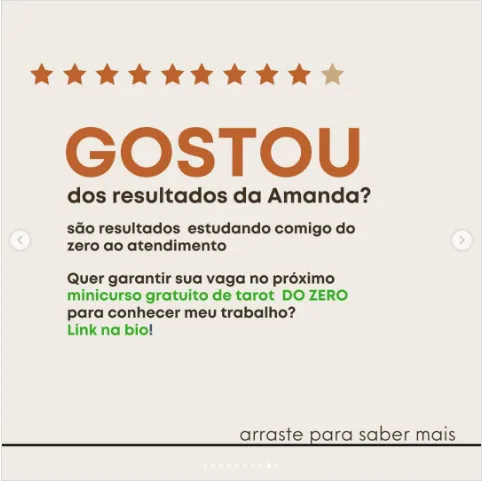 Depoimento de Amanda no Instagram