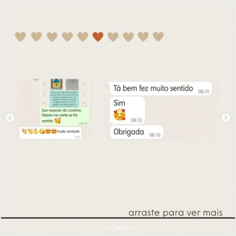 Depoimento de Andrea no Instagram