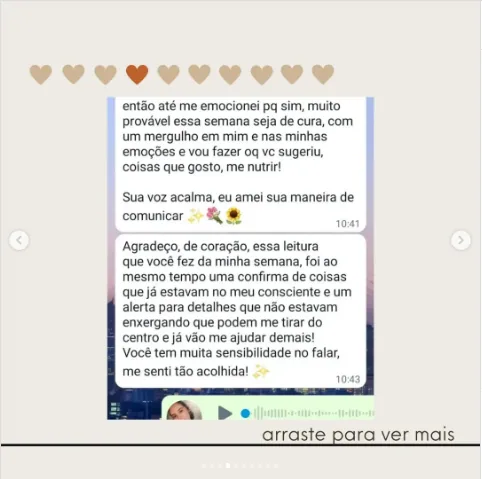 Depoimento de Carol no Instagram