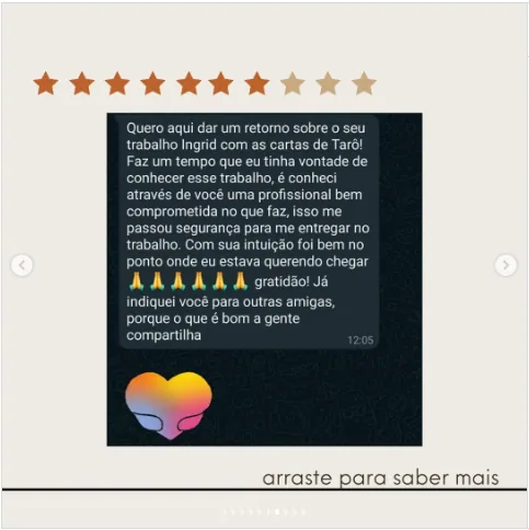 Depoimento de Ingrid no Instagram
