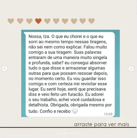 Depoimento de Iza no Instagram