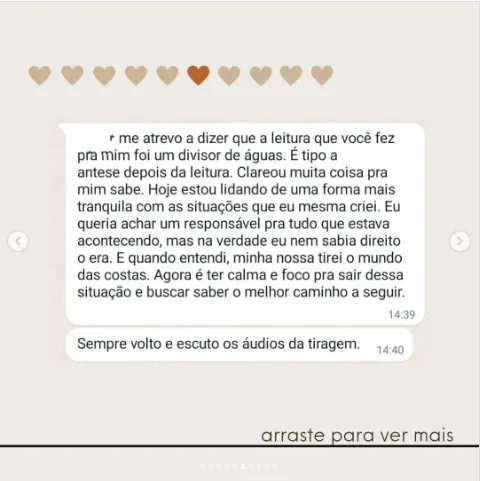 Depoimento de Iza no Instagram
