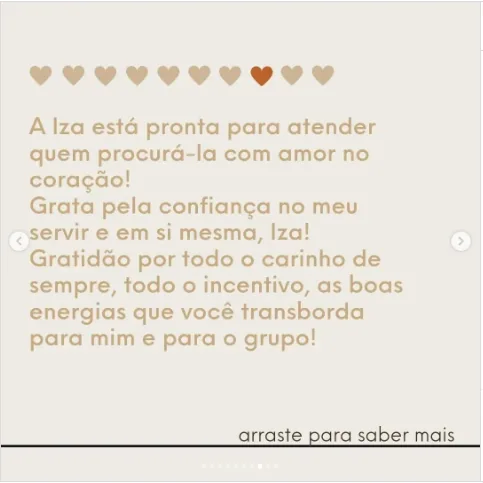Depoimento de Iza no Instagram